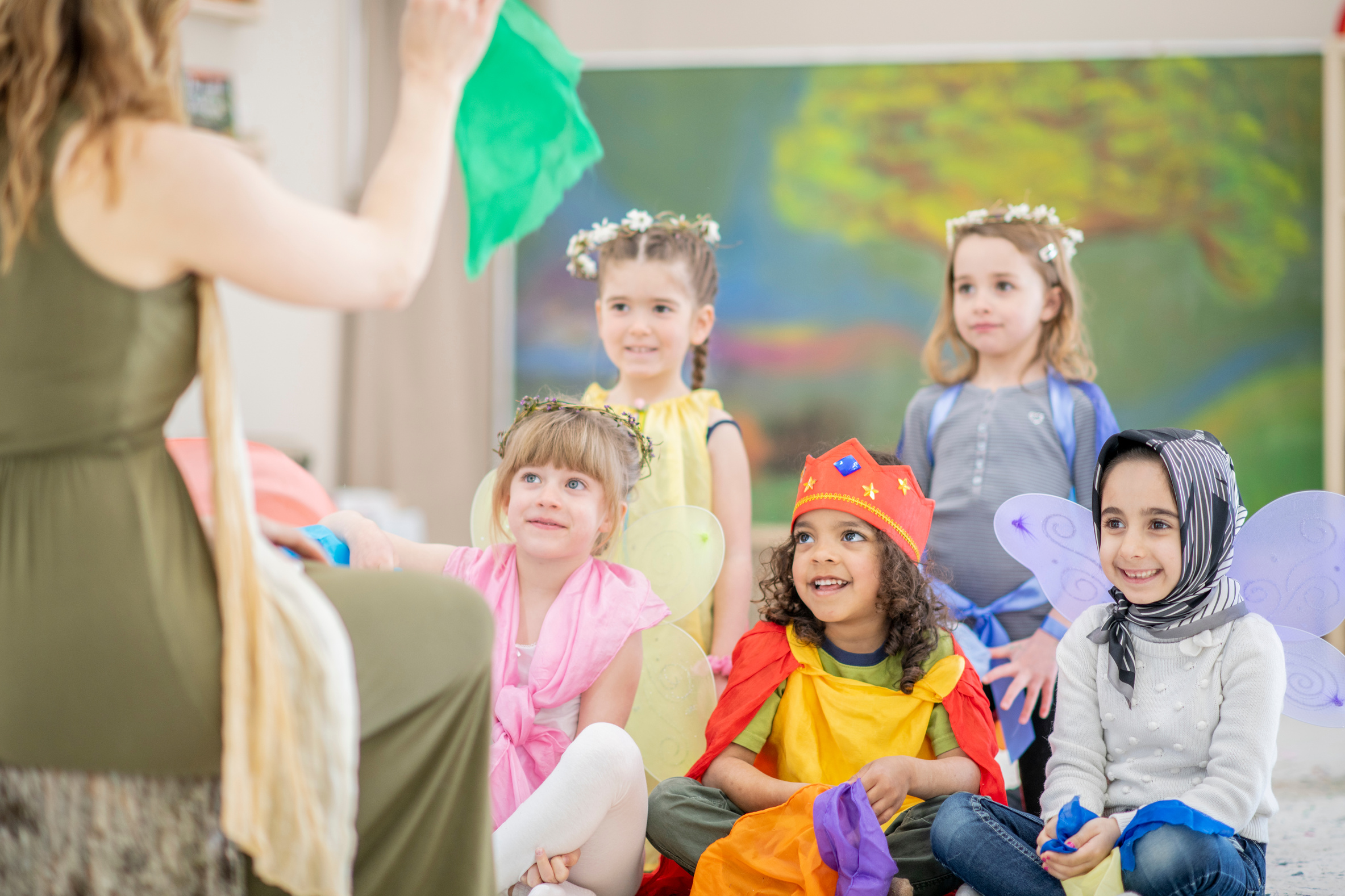 Waldorf elementary school kids having fun in class